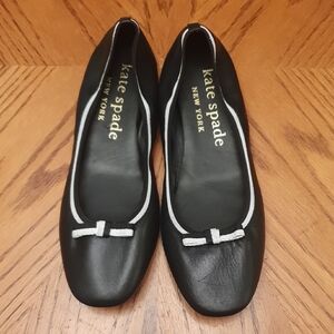 Kate Spade Black Flats with White Trim